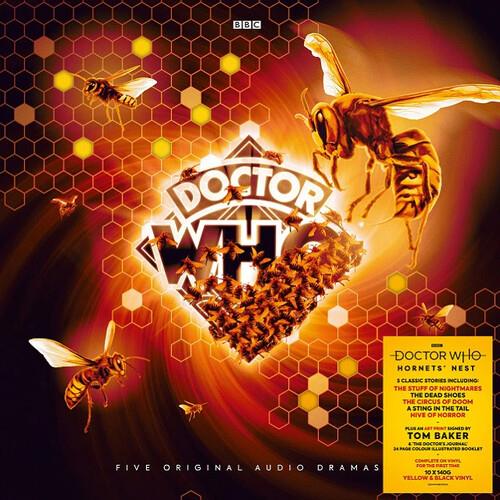 Doctor Who Hornets' Nest vinyl box set cover with bees and honeycomb pattern