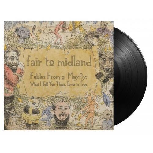 Illustrated album cover with a black vinyl record partially removed from the sleeve