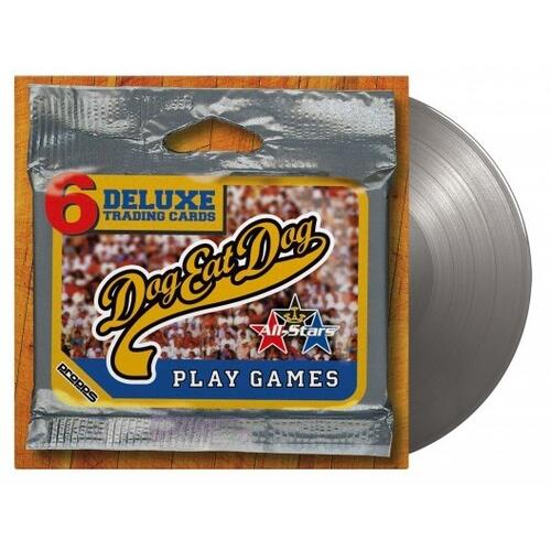 Silver colored vinyl LP in a sealed silver foil pack with trading cards