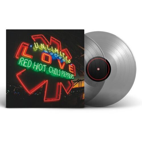 Clear vinyl LP with neon sign album cover art