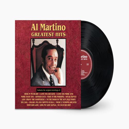 Red vinyl LP sleeve with a portrait of a man in a suit and a black record partially visible