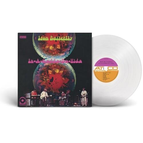 Clear vinyl LP with psychedelic album cover featuring colorful circular artwork and band photo