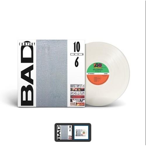 Translucent milky clear vinyl LP with a white and grey album cover featuring bold black text