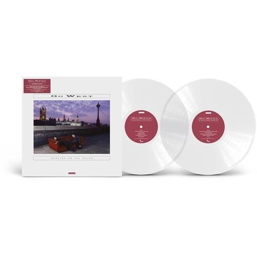 White vinyl LP set with maroon center labels and a gatefold sleeve featuring a cityscape photo