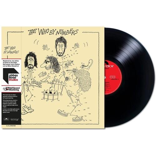 Cream vinyl LP sleeve with black line drawing of four figures and a red center label