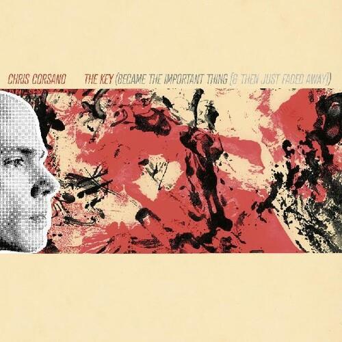 Vinyl LP cover with abstract red and black paint splatters and a halftone portrait