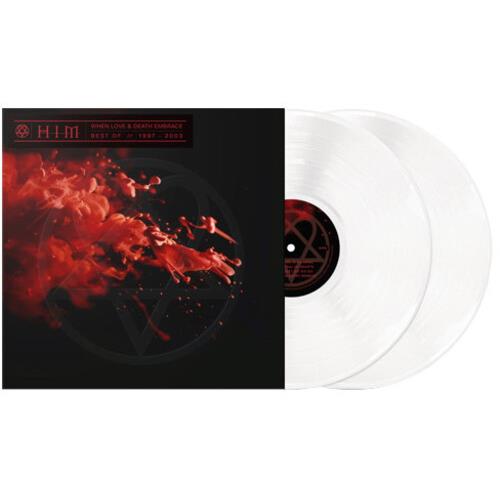 White vinyl double LP with black gatefold sleeve featuring red smoke artwork