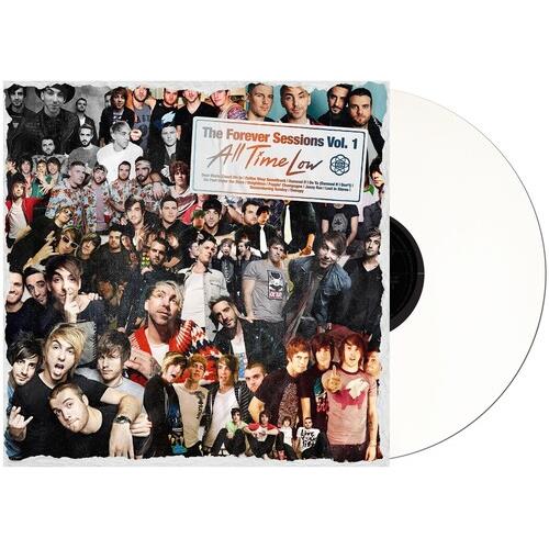 White vinyl LP with a collage-style album cover featuring a crowd of people