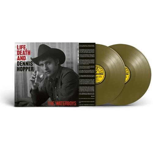 Gold-colored double vinyl LP set with gatefold sleeve featuring black and white portrait