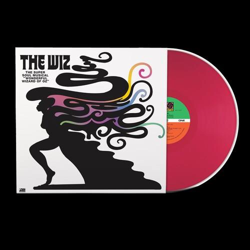 Red vinyl LP with a white sleeve featuring a black silhouette and colorful swirling hair design