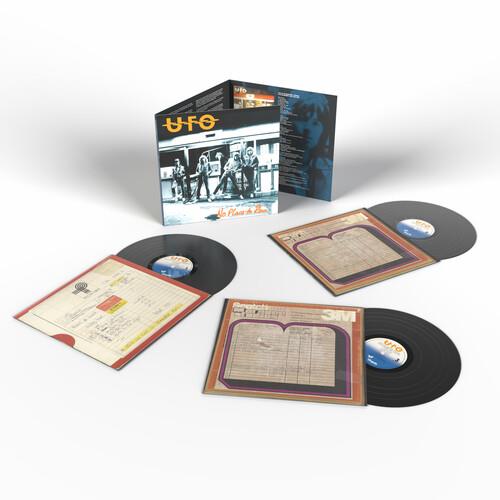 Deluxe edition gatefold vinyl set with three black records and printed inner sleeves