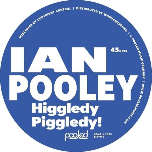 Blue vinyl record label with large white text and 45 RPM marking