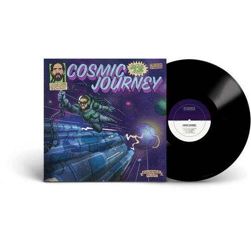 Vinyl LP with a purple and blue space-themed sleeve featuring an astronaut and a spaceship