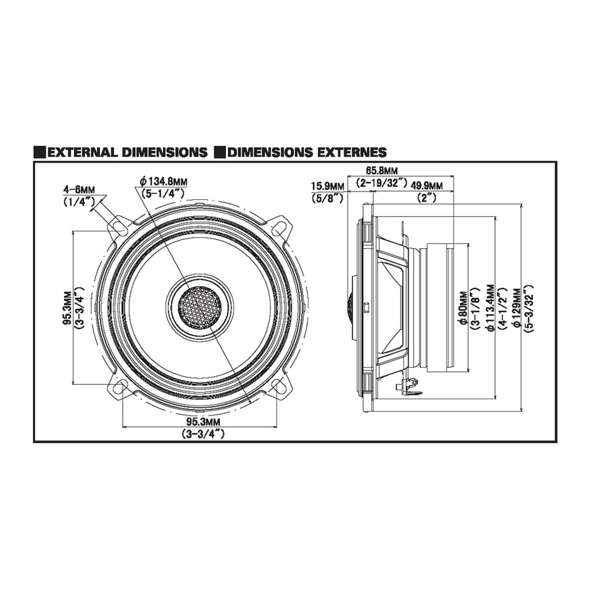 Alpine S2-S50 S-Series 5" 2-Way Coaxial Speakers - Pair