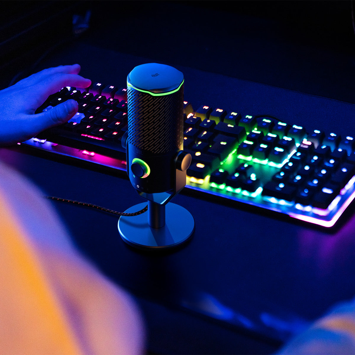 JBL Quantum Stream Studio Quad-Pattern USB Microphone for Streaming, Recording, & Gaming