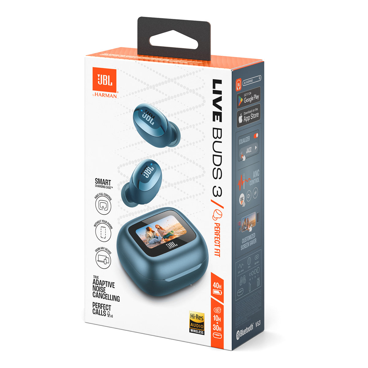 JBL Live Buds 3 True Wireless Noise Cancelling Earbud Bundle with gSport Case (Blue)