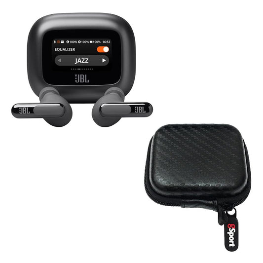 JBL Live Beam 3 True Wireless Noise Cancelling Earbud Bundle with gSport Case (Black)
