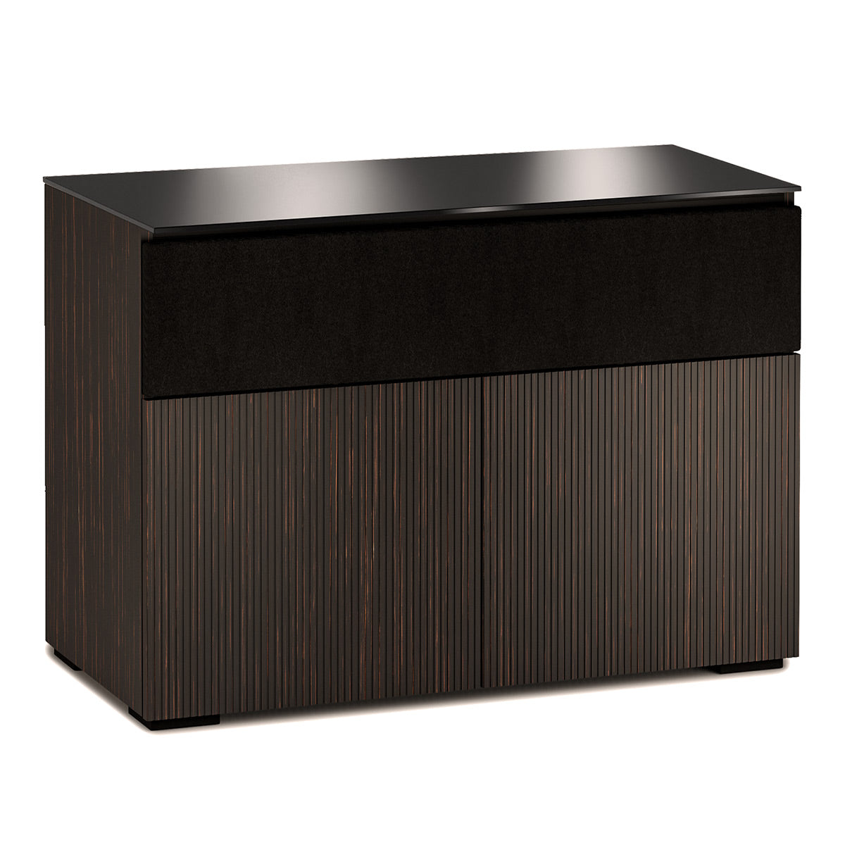 Salamander Designs Chameleon Collection Manhattan 329 Speaker Integrated Twin AV Cabinet (Maro Ebony Doors and Sides, Black Glass Top)