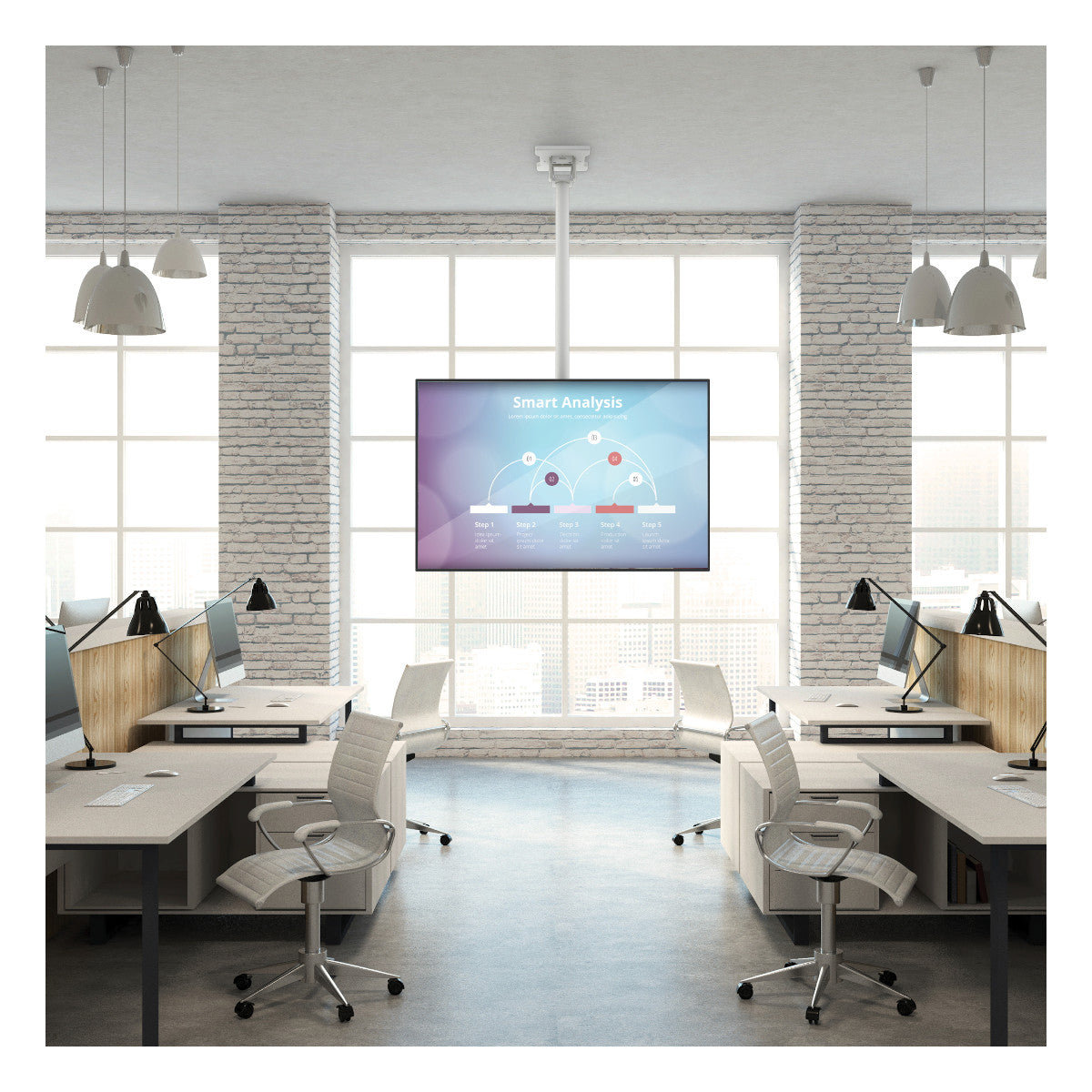 Kanto CM600 TV Ceiling Mount (White)