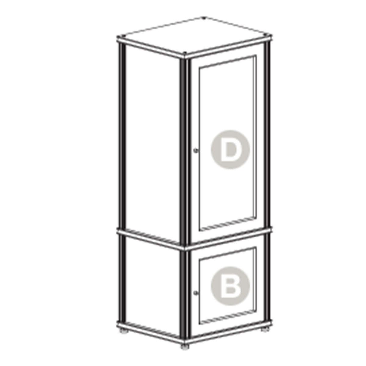 Salamander Designs Synergy 603 Single AV Cabinet (American Cherry with Black Glass Doors & Black Posts)