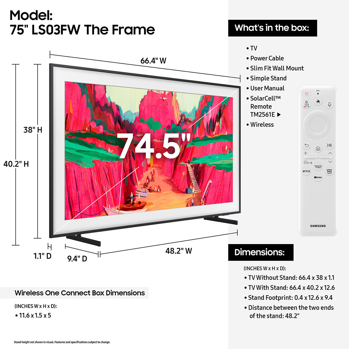 Samsung LS03FW 75" 4K Neo QLED The Frame PRO Smart TV