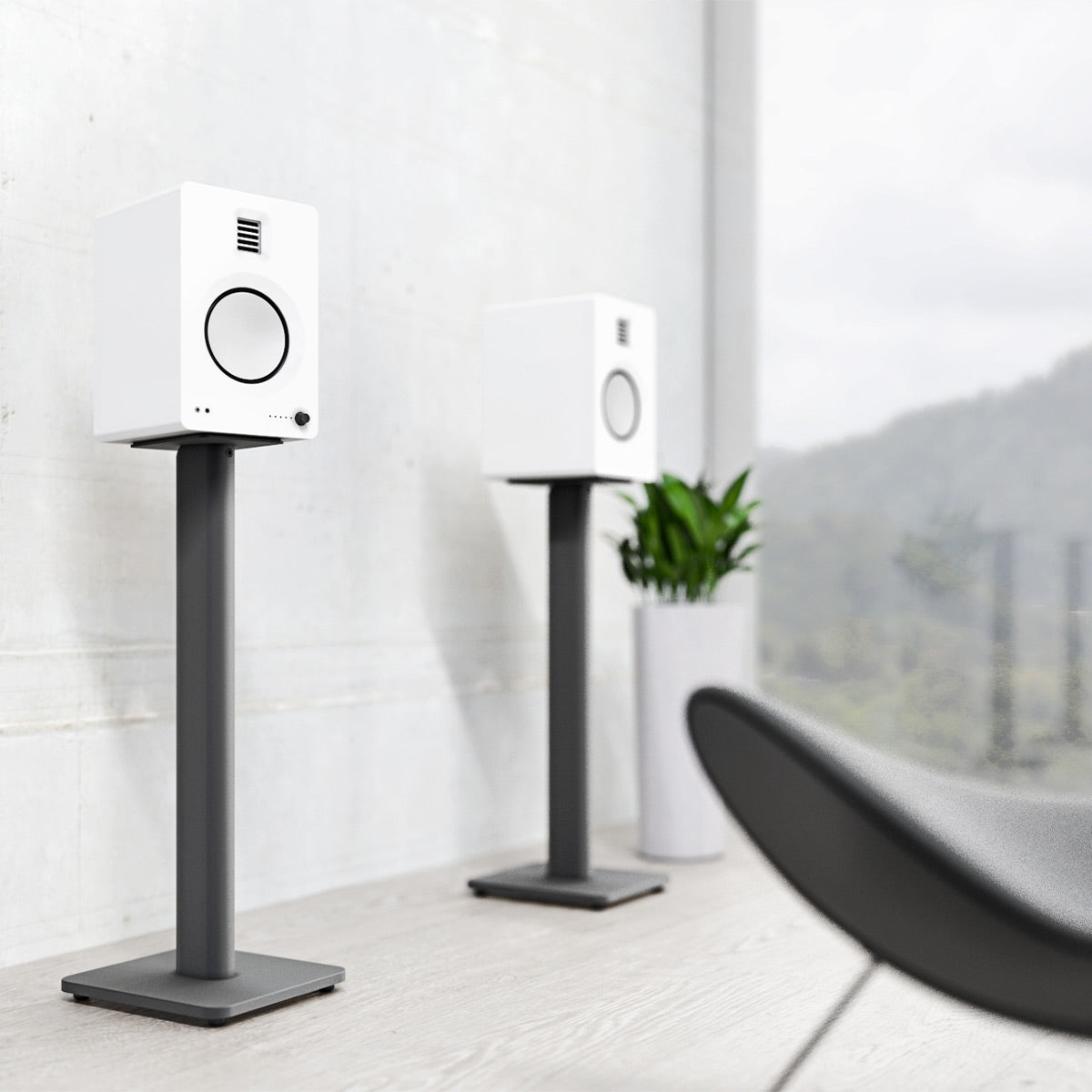 Pro-Ject Debut Evo 2 Turntable Bundle with Kanto TUK Premium Powered Bookshelf Speakers (Satin Walnut/Matte White)