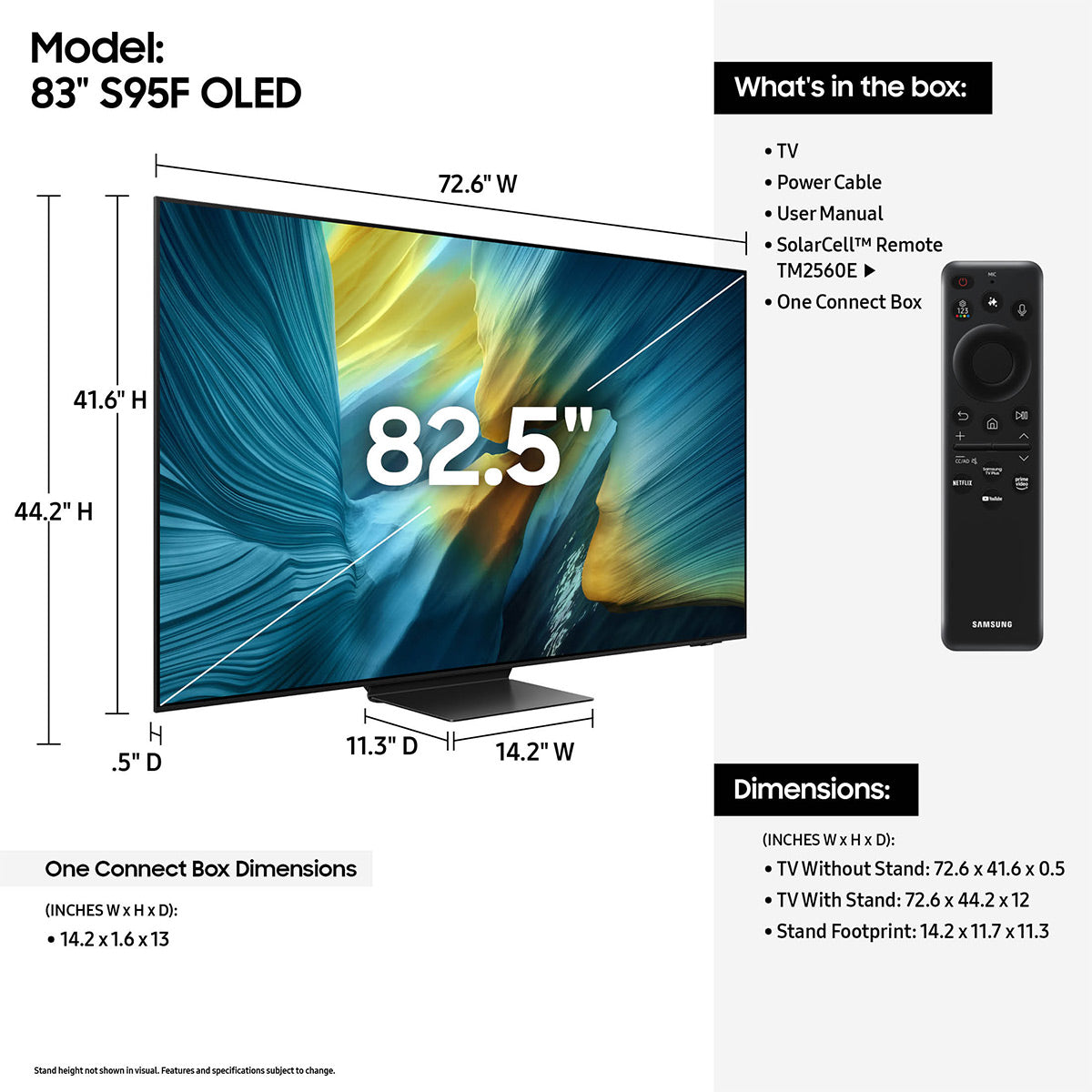 Samsung S95F 83 Inch 4K OLED Smart TV with AudioQuest SKY 3m HDMI Cable