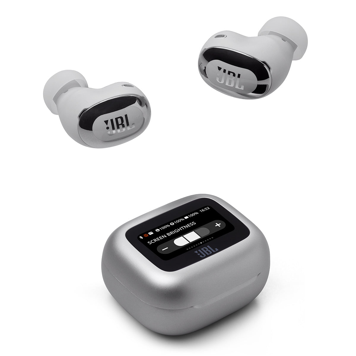 JBL Live Buds 3 Noise-Cancelling Earbuds with Smart Case (Silver)
