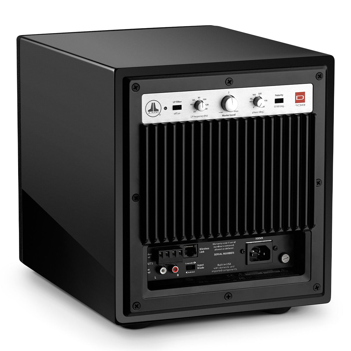 JL Audio Dominion d108 8" Powered Subwoofer - Each (Black Gloss)