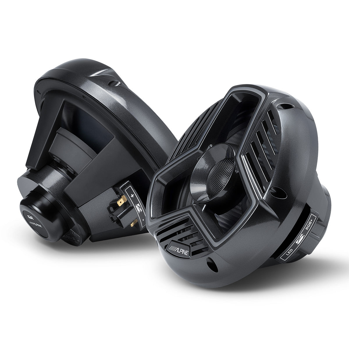 Alpine MRN-S88-LB Marine 8.8" Coaxial Speakers with RGB Lighting - Pair (Black)