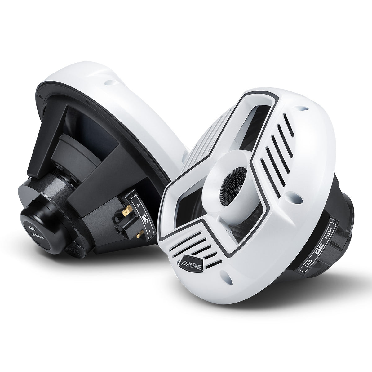 Alpine MRN-S88-LW Marine 8.8" Coaxial Speakers with RGB Lighting - Pair (White)