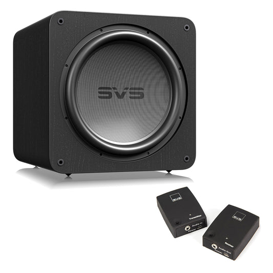 SVS SB17-Ultra 17 Inch Sealed Subwoofer with SoundPath Wireless Audio Adapter (Black Oak)