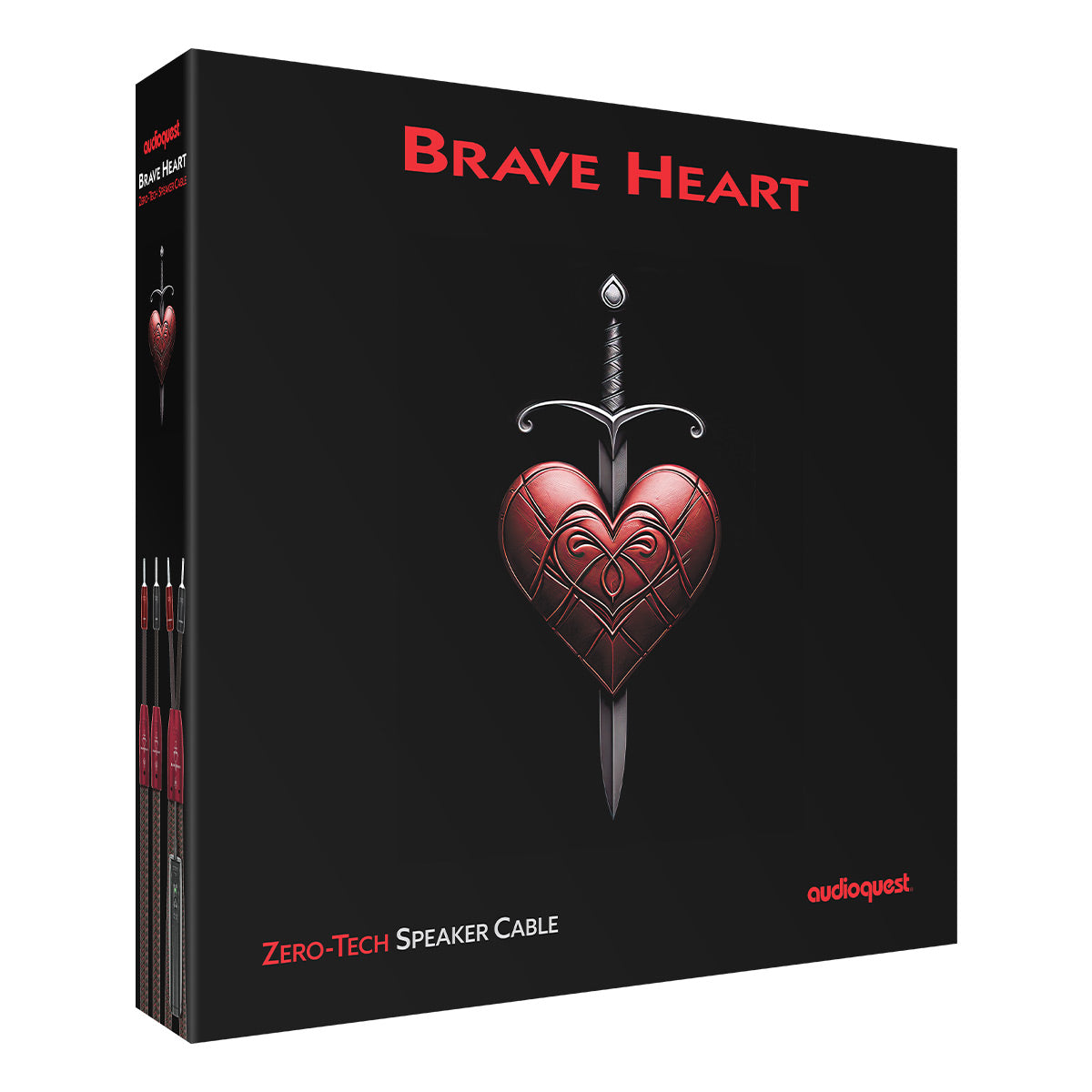 AudioQuest Brave Heart Silver Male Banana to Male Banana Full-Range ZERO-Tech Speaker Cable - Pair (8 ft.)