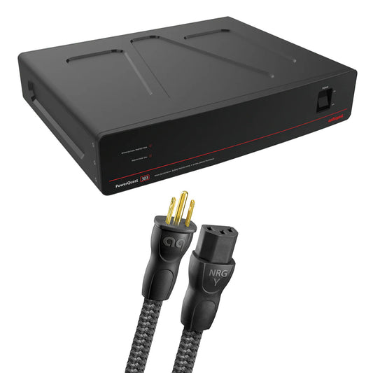 AudioQuest PowerQuest 303 12-Outlet Surge Protector and Power Conditioner with AudioQuest NRG-Y3 1.0m Low-Distortion 3-Pole AC Power Cable