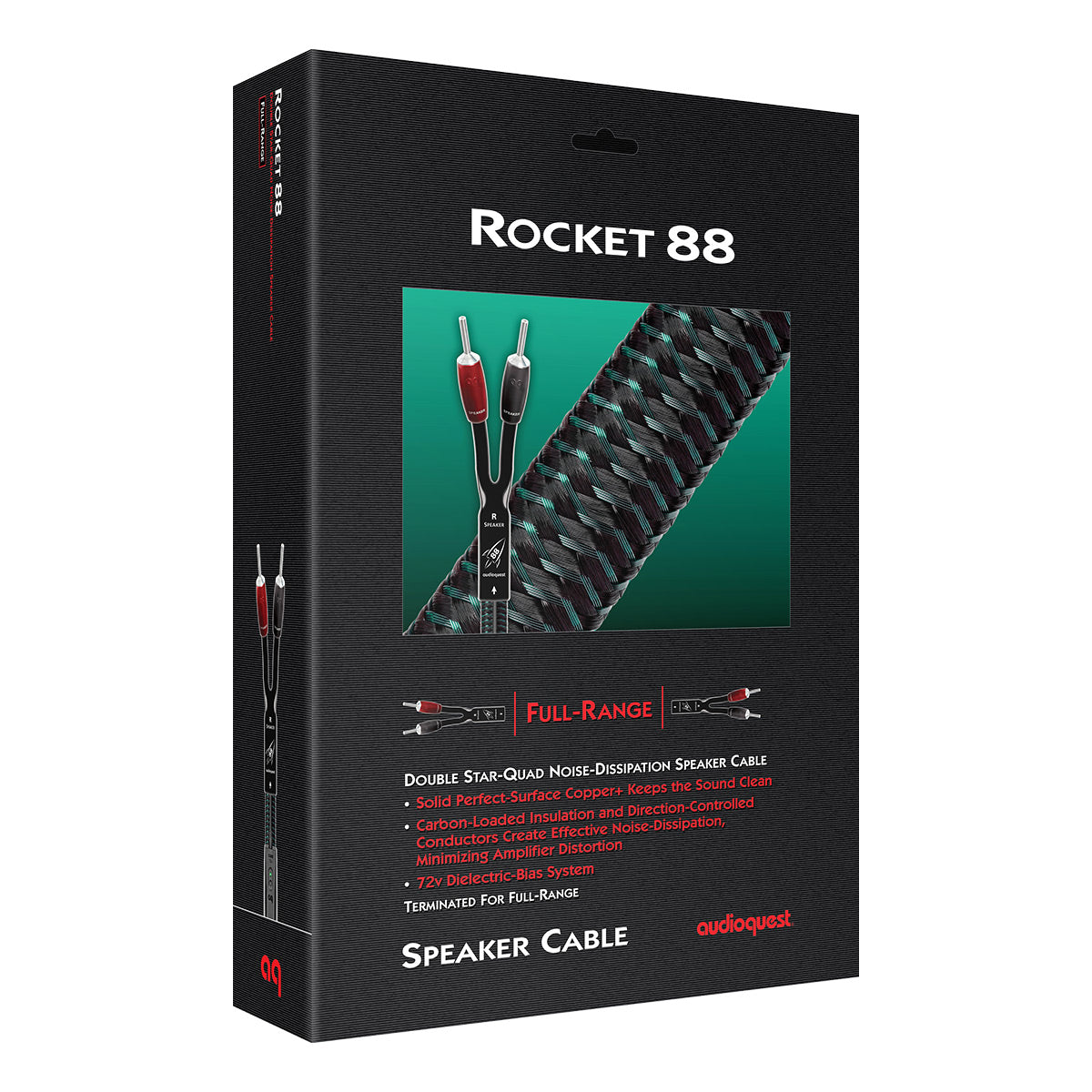 AudioQuest Rocket 88 Speaker Cables with SureGrip 300 BFA/Banana Silver Connectors - 10' (3.04m) - 2-Pack