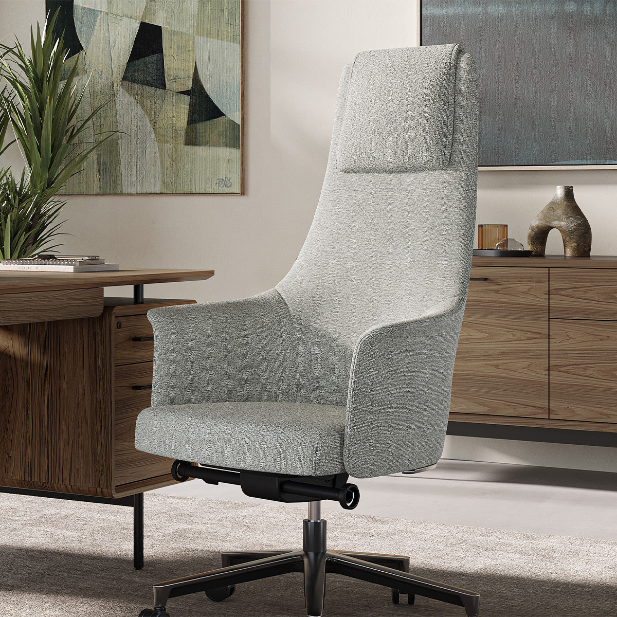 BDI Bolo 3532 Executive Leather Office Chair (Oatmeal)