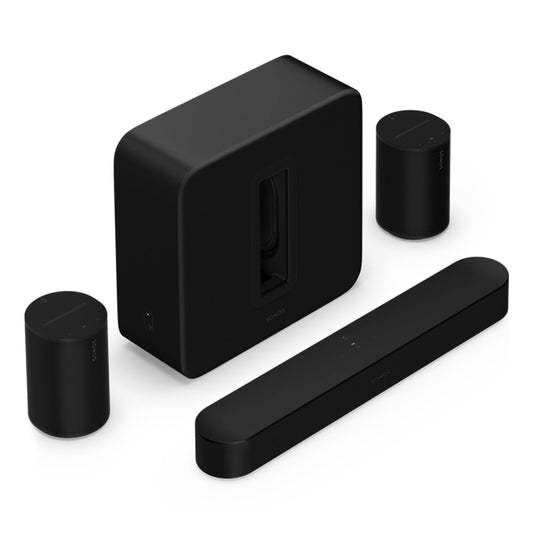 Sonos Premium Immersive Set with Beam Soundbar (Gen 2), Sub 4 Subwoofer, & Pair of Era 100 Wireless Speakers (Black)