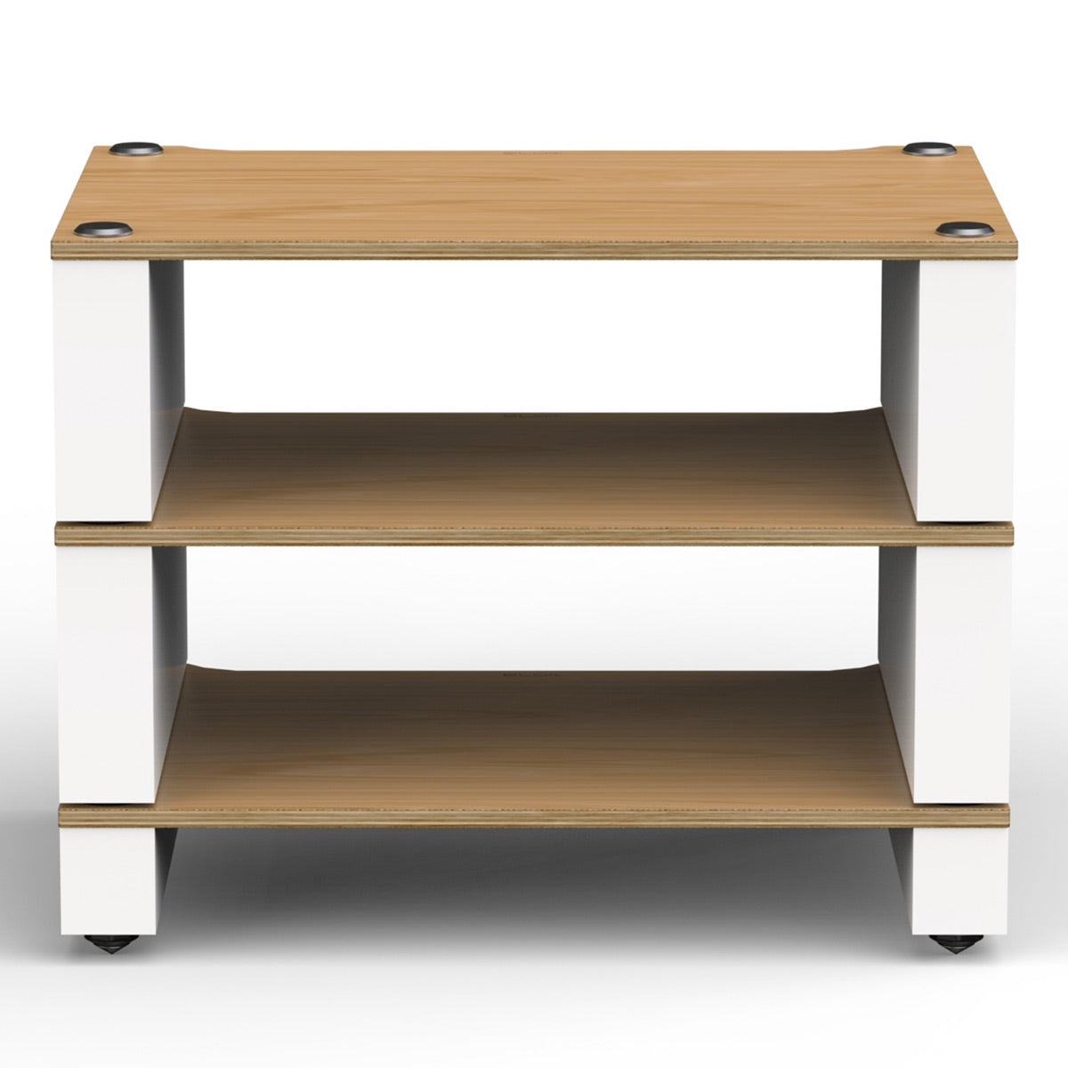 BLOK Stax 2G 3 Shelf Collection Modular Hi-Fi Stand (Natural Ash/Satin White)