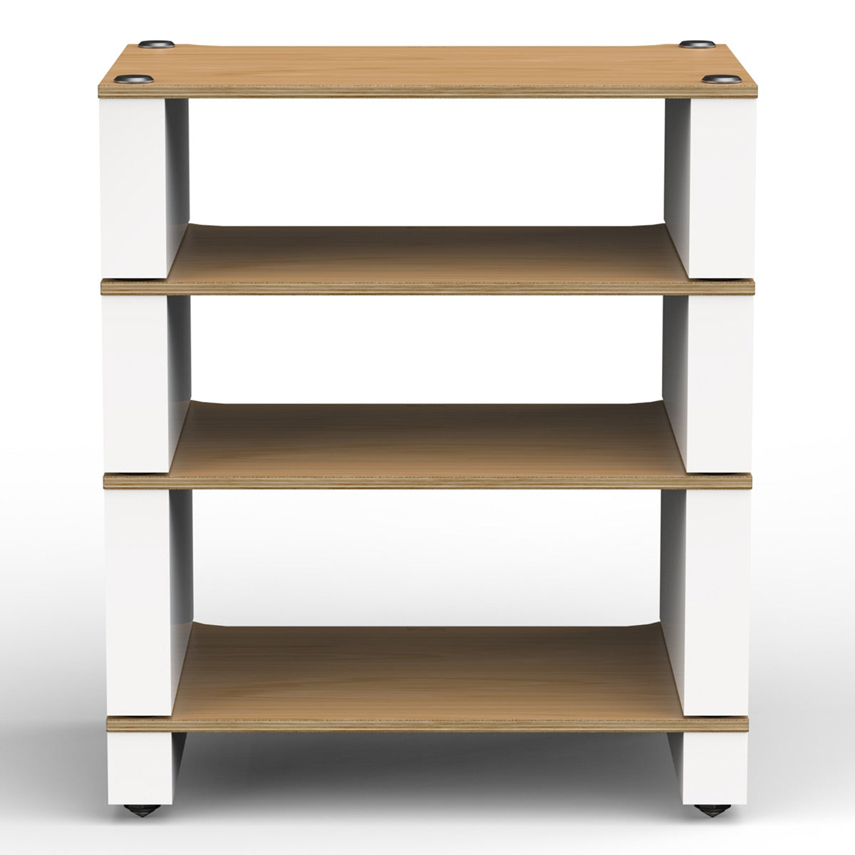 BLOK Stax 2G 4 Shelf Collection Modular Hi-Fi Stand (Natural Ash/Satin White)