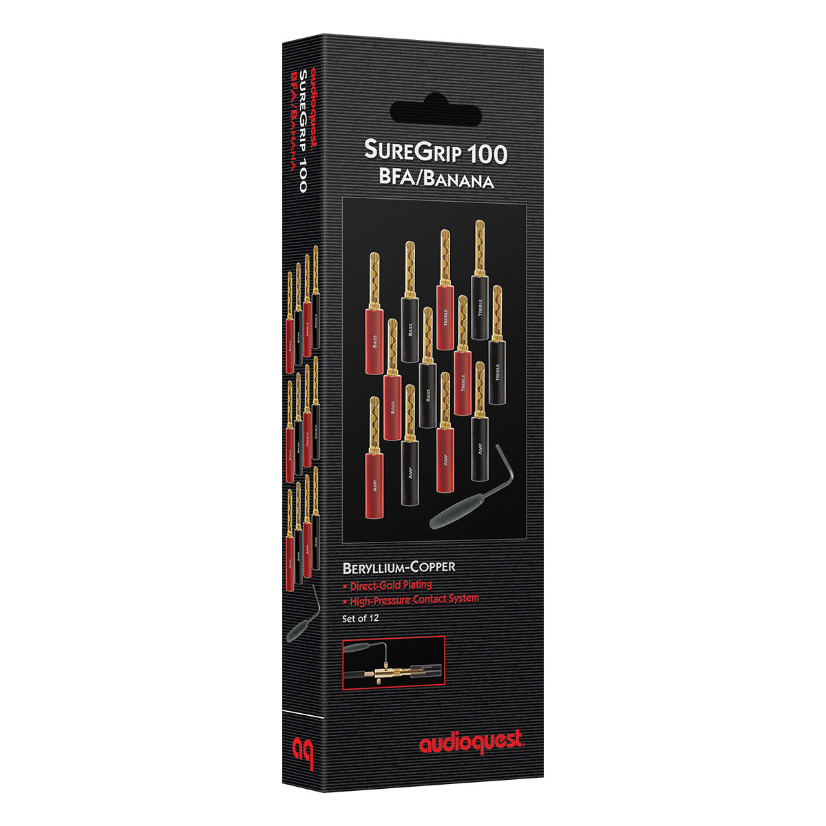 AudioQuest SureGrip 100 Gold Banana Speaker Connectors - 12-Pack