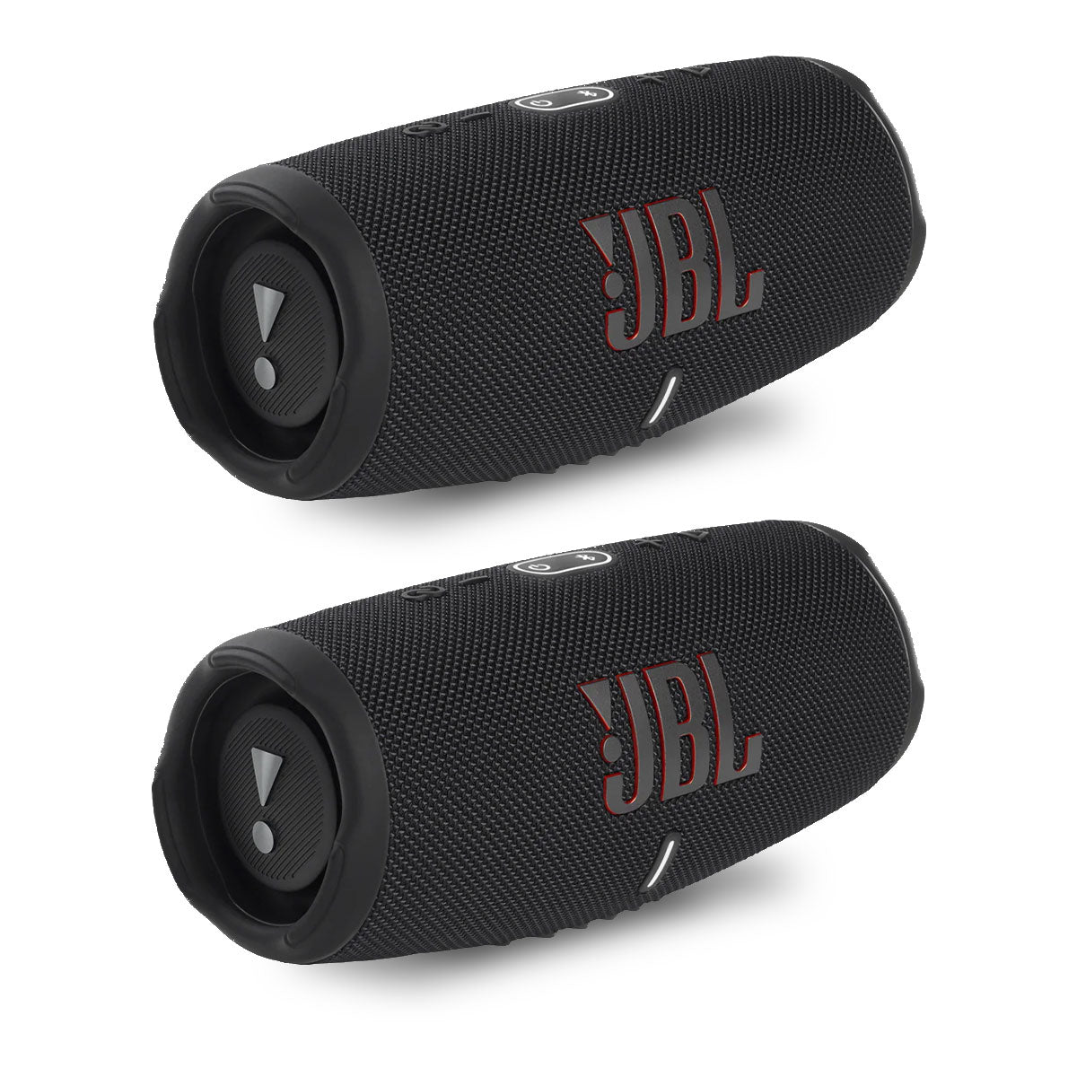 JBL Charge 5 Portable Waterproof Bluetooth Speaker with Powerbank - Pair (Black/Black)