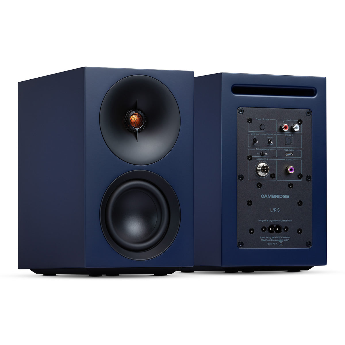 Cambridge Audio L/R S Ultra Compact Wireless Active Stereo Speakers - Pair (Blue)