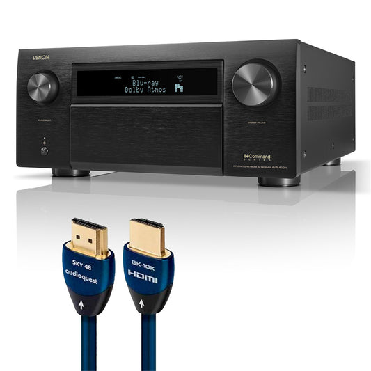 Denon AVR-A10H 13.4 Channel 8K AV Amplifier Bundle with AudioQuest SKY 3m HDMI Cable