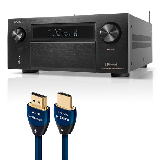 Denon AVR-A1H 15.4 Channel 8K Receiver Bundle with AudioQuest SKY 3m HDMI Cable