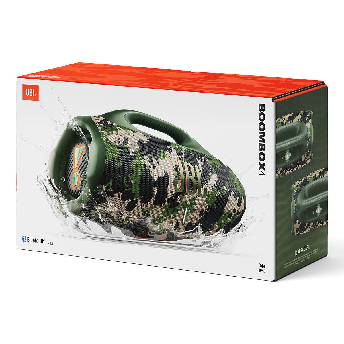 JBL Boombox 4 Waterproof Portable Bluetooth Speaker Bundle with gSport Case (Camo)