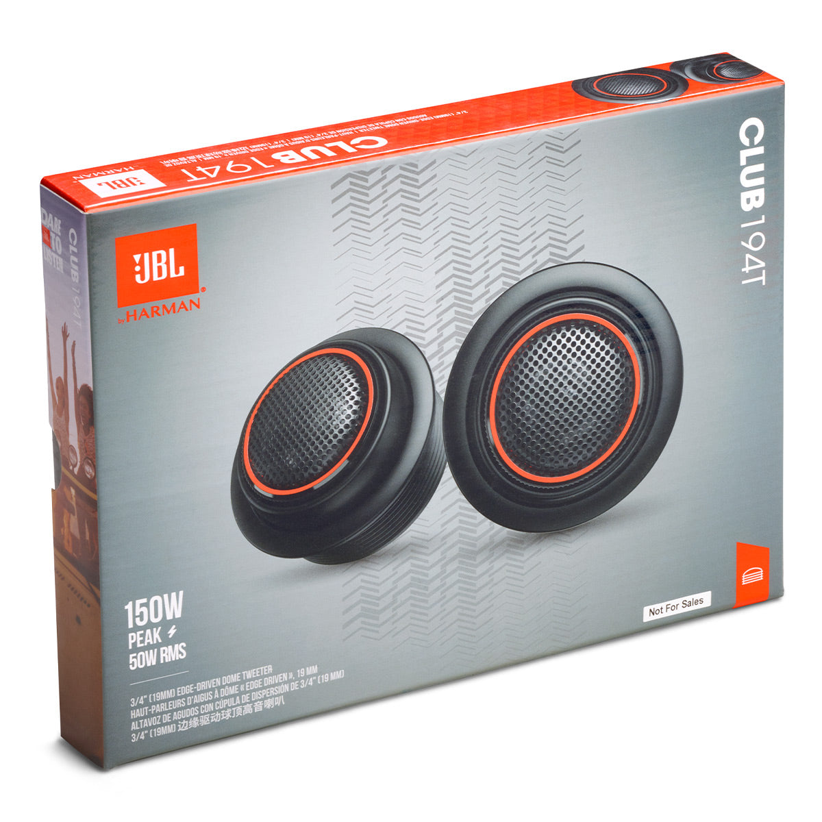 JBL Club 194T 0.75 Inch Edge Driven Dome Car Tweeters - Pair