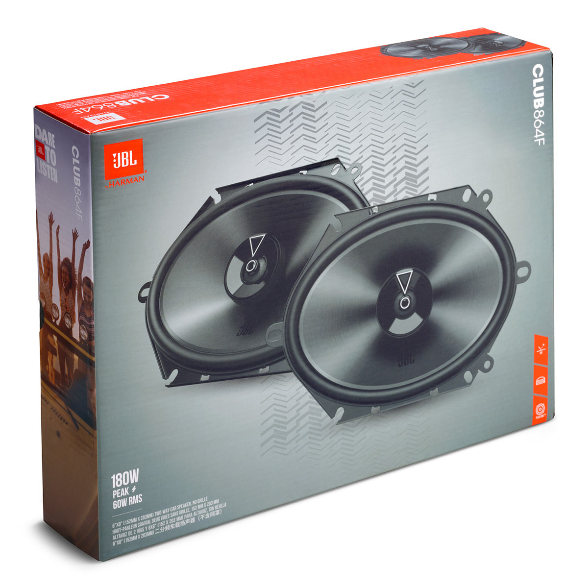 JBL Club 864F 6 x 8 Inch 2 Way Car Speakers - Pair