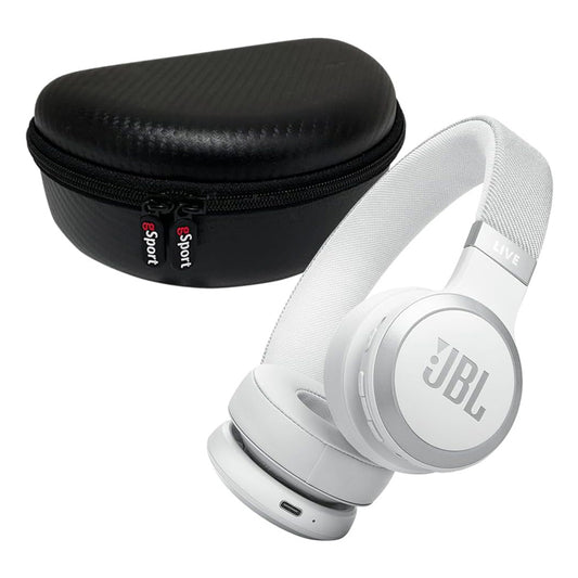 JBL Live 670NC Wireless On Ear Noise Cancelling Headphone Bundle with gSport Case (White)