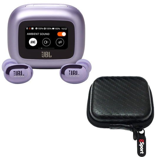 JBL Live Buds 3 True Wireless Noise Cancelling Earbud Bundle with gSport Case (Purple)
