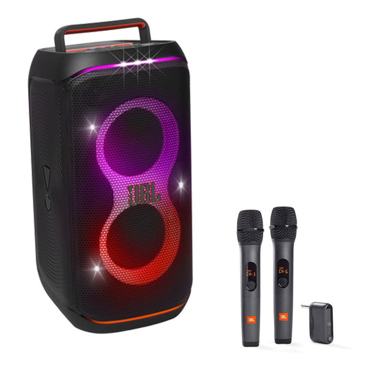 JBL PartyBox Club 120 Portable Party Speaker with Wireless Two Microphone System (Black)